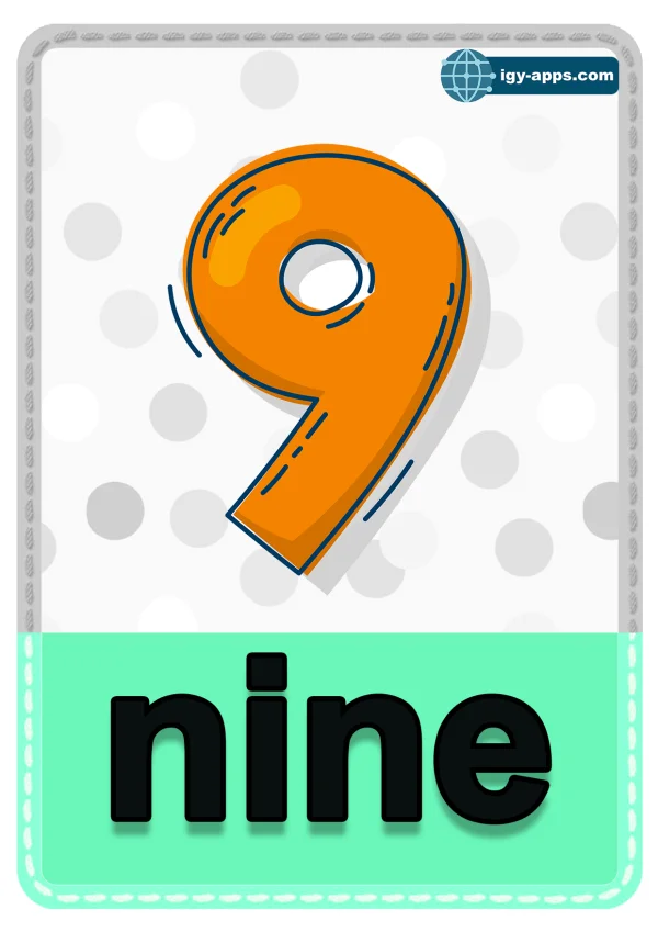 Nine — ٩ تسعة — Number 9