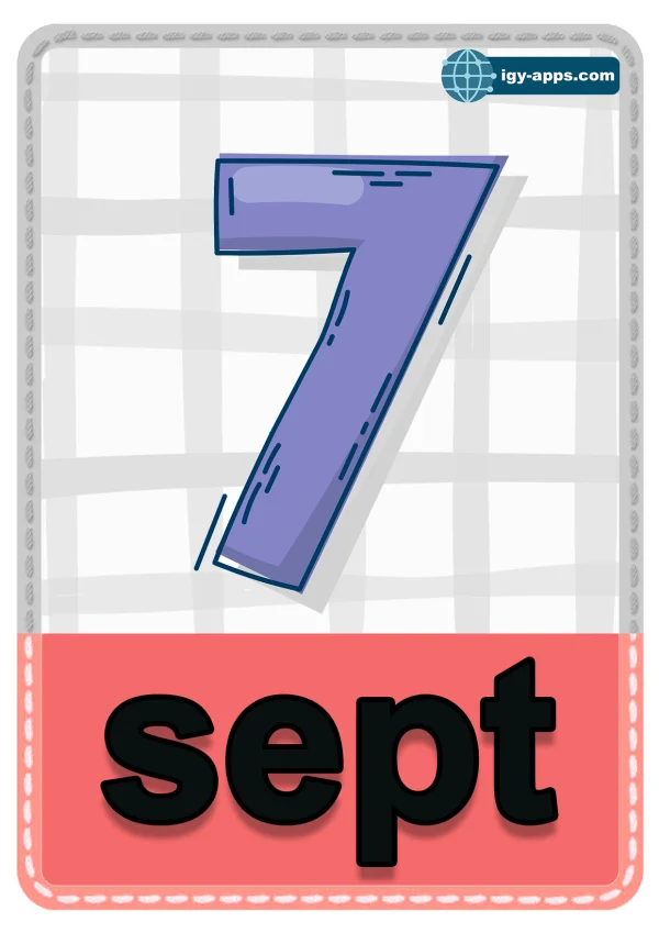 Seven — ٧ سبعة — Number 7