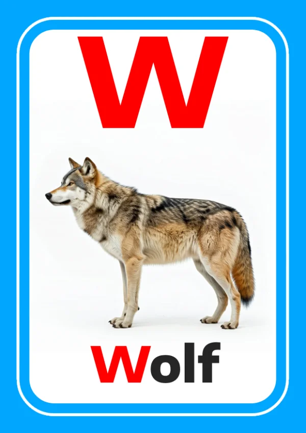 Wolf — ذئب — Letter W