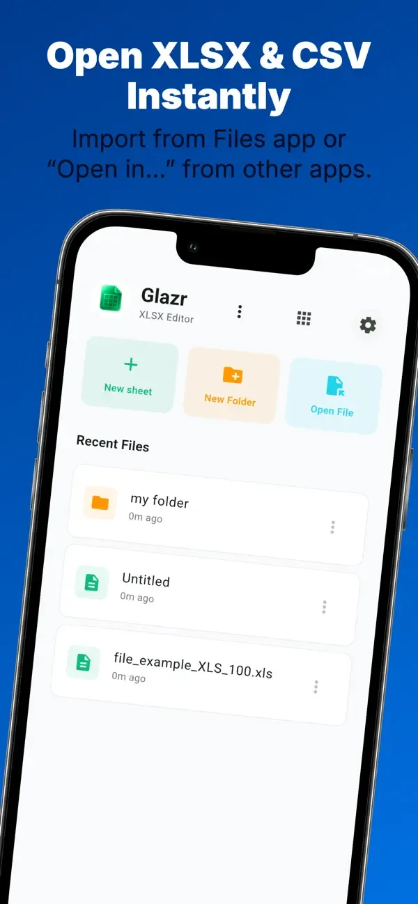 Glazr XLSX & CSV File Editor — 2
